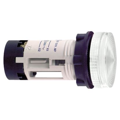Picture of round pilot light Ø 22 - clear - BA 9s neon - 230 V - faston connectors