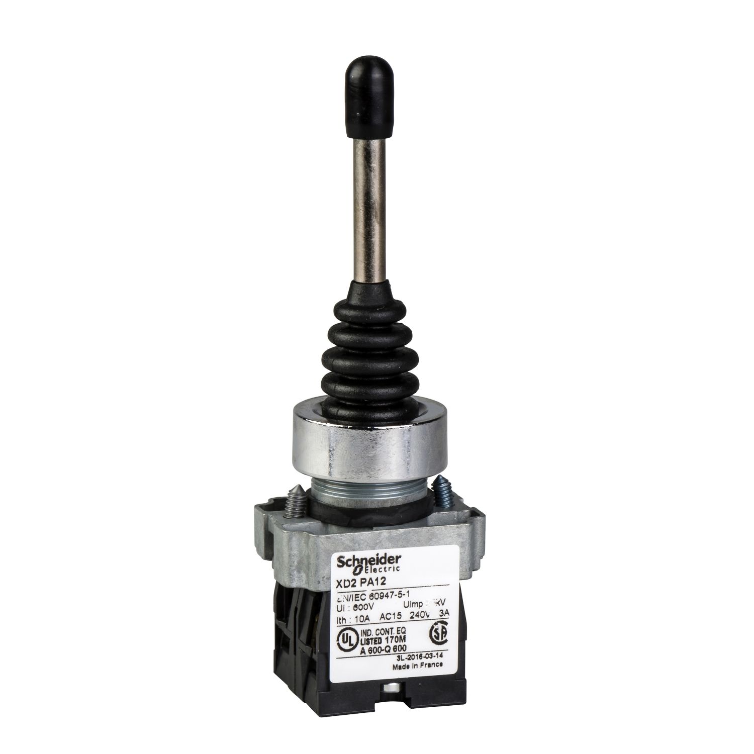 Picture of Complete joystick controller, Harmony XD2, 22mm, metal, 4 directions, 1NO per direction, with return position 0