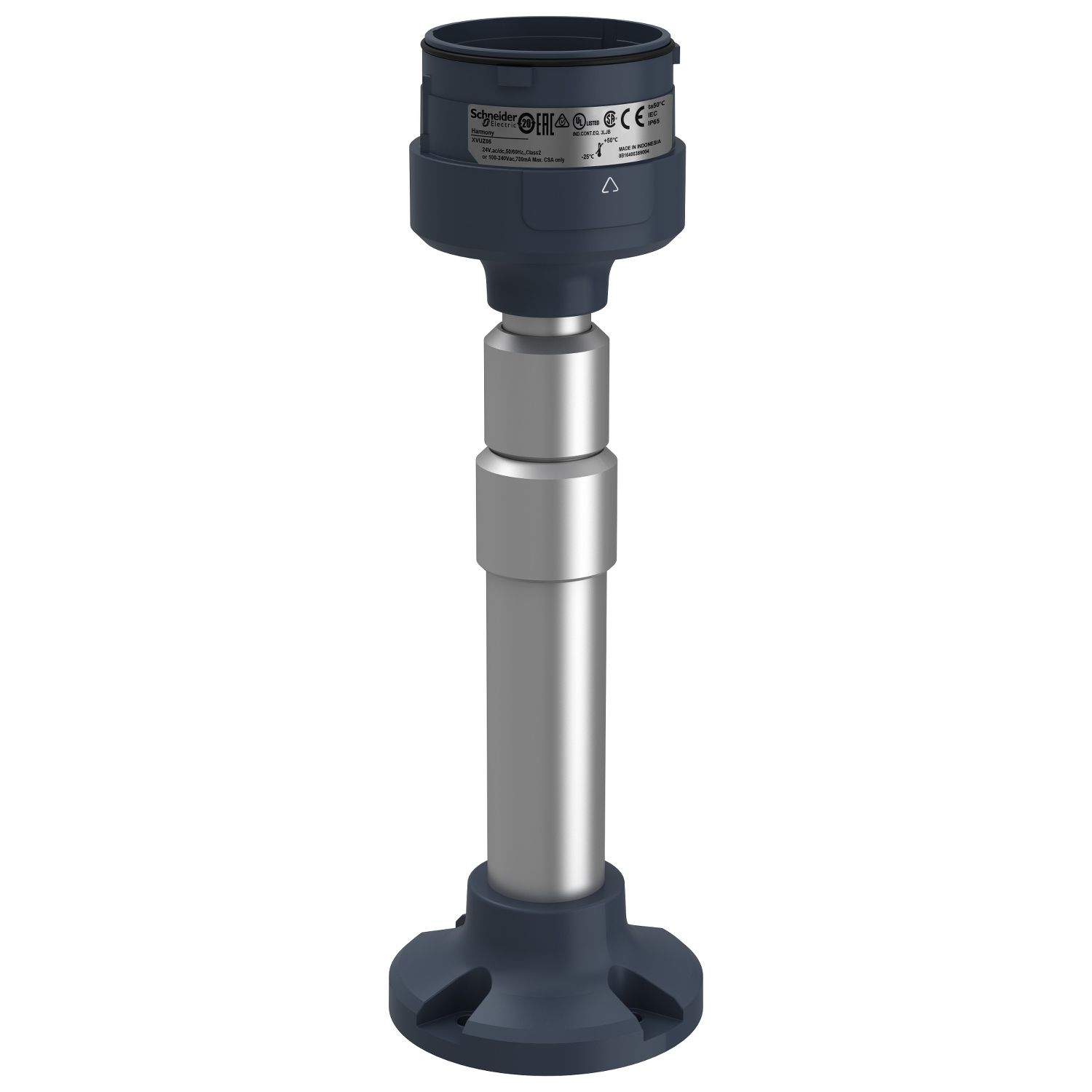 Picture of Fixing plate with adjustable aluminium pole 210 to 385mm for modular tower lights, Harmony XVU, black, 60mm