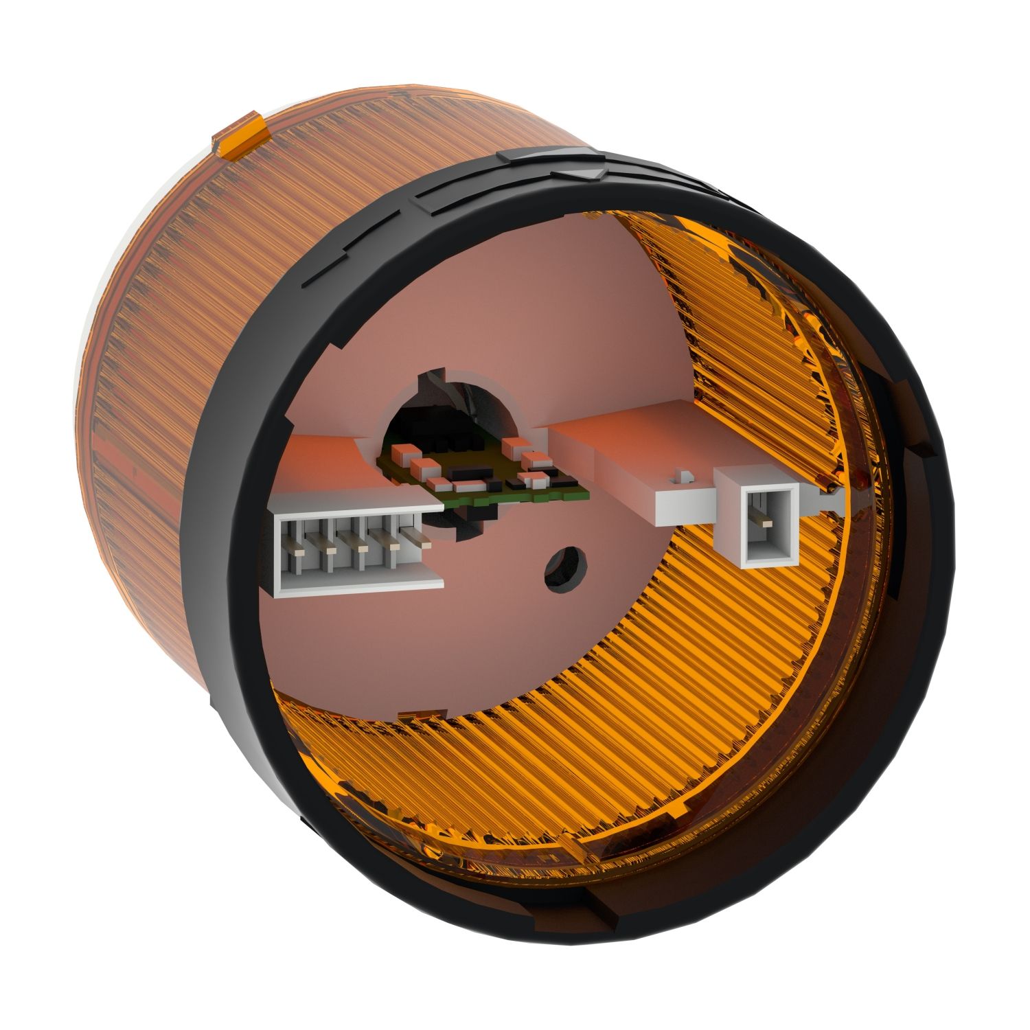 Picture of Indicator bank, Harmony XVB, illuminated unit, plastic, orange, 70mm, steady, integral LED, 24V AC/DC