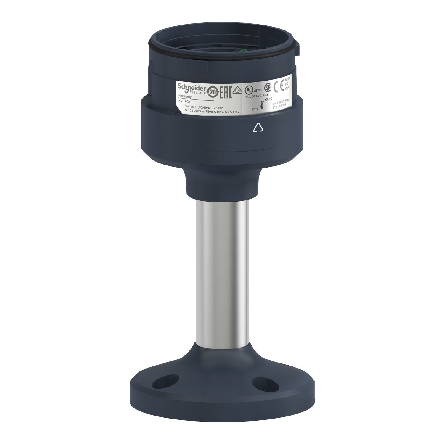 Picture of Fixing plate with 100mm aluminium pole for modular tower lights, Harmony XVU, black, 60mm