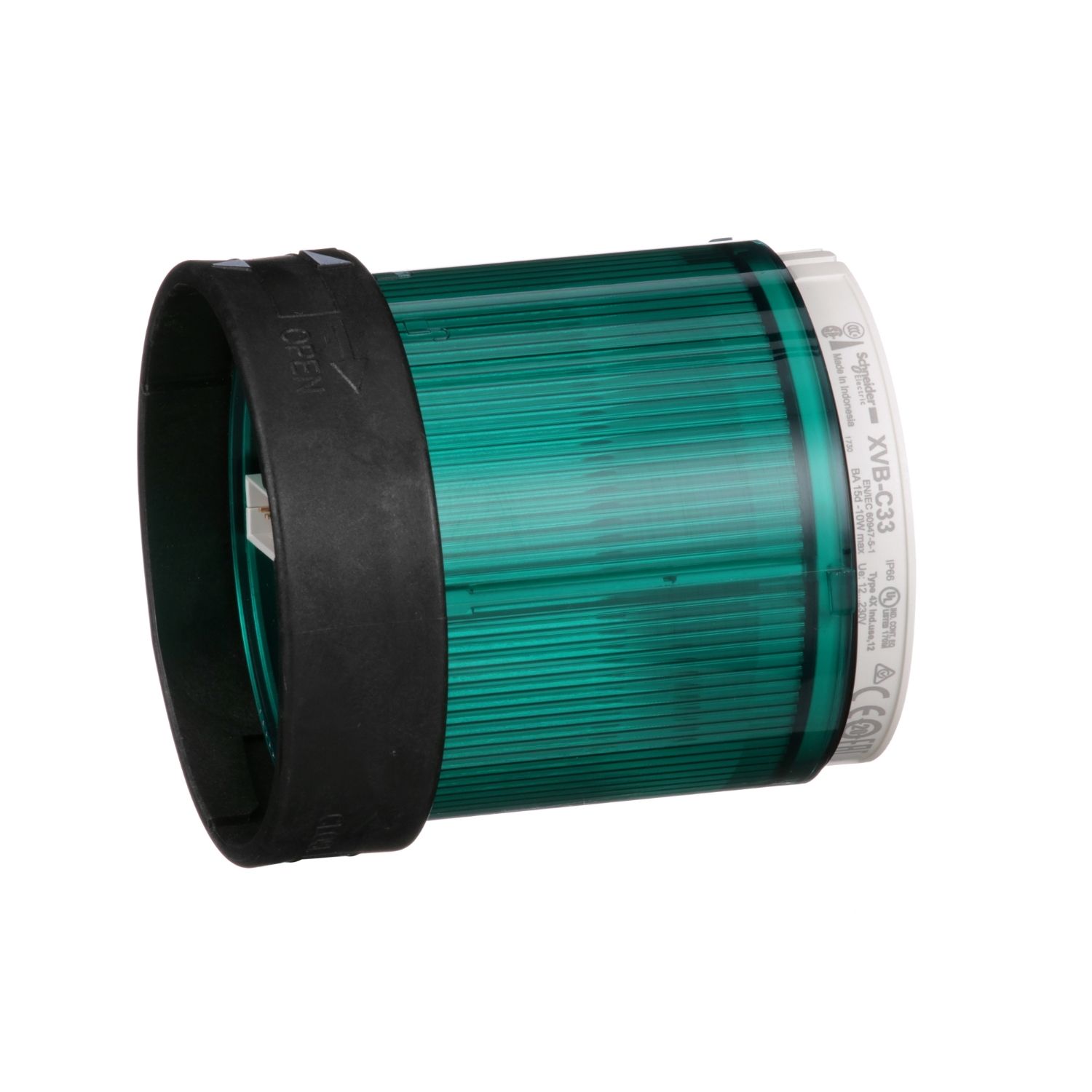 Picture of Indicator bank, Harmony XVB, illuminated unit, plastic, green, 70mm, steady, bulb or LED not included, 250V