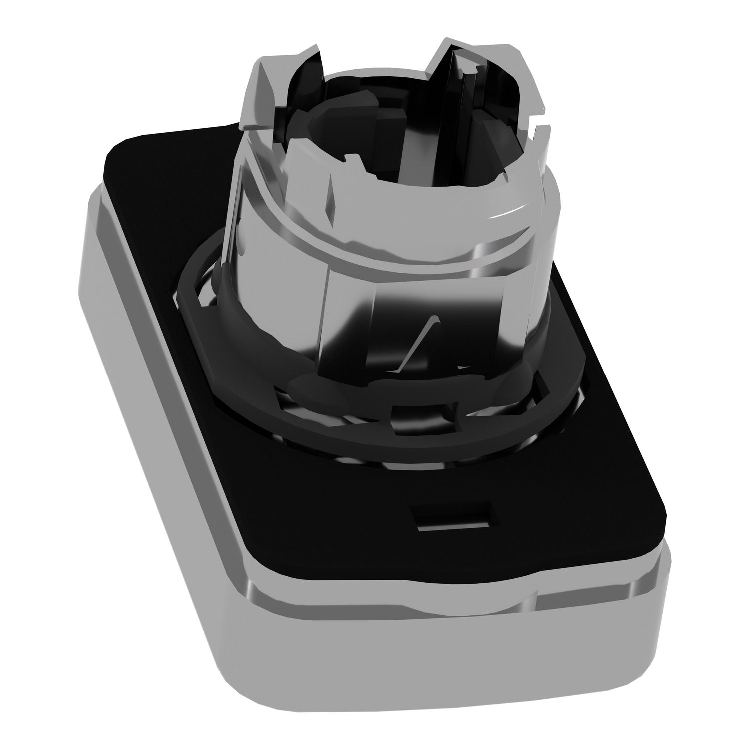 Picture of Head for double headed push button, Harmony XB4, metal, 22mm, 1 white flush unmarked+1 black flush unmarked