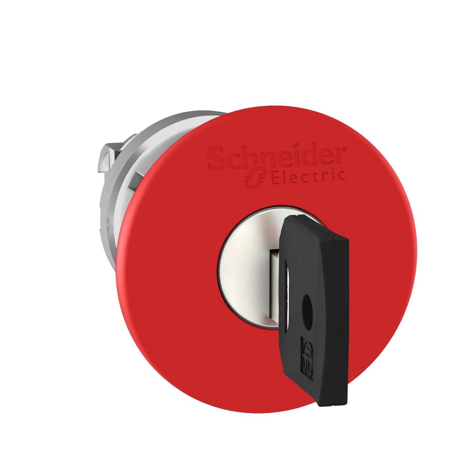 Picture of Head for emergency switching off push button, Harmony XB4, red 40mm stop, 22mm trigger and latching key release, key 421E