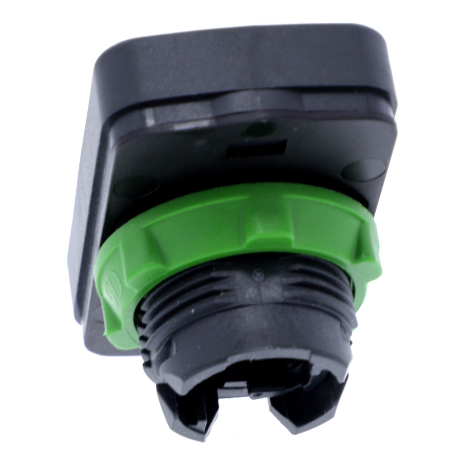 Picture of Illuminated double headed push button head, Harmony XB5, plastic, Ø22, 1 green flush I + 1 pilot light + 1 red projecting O