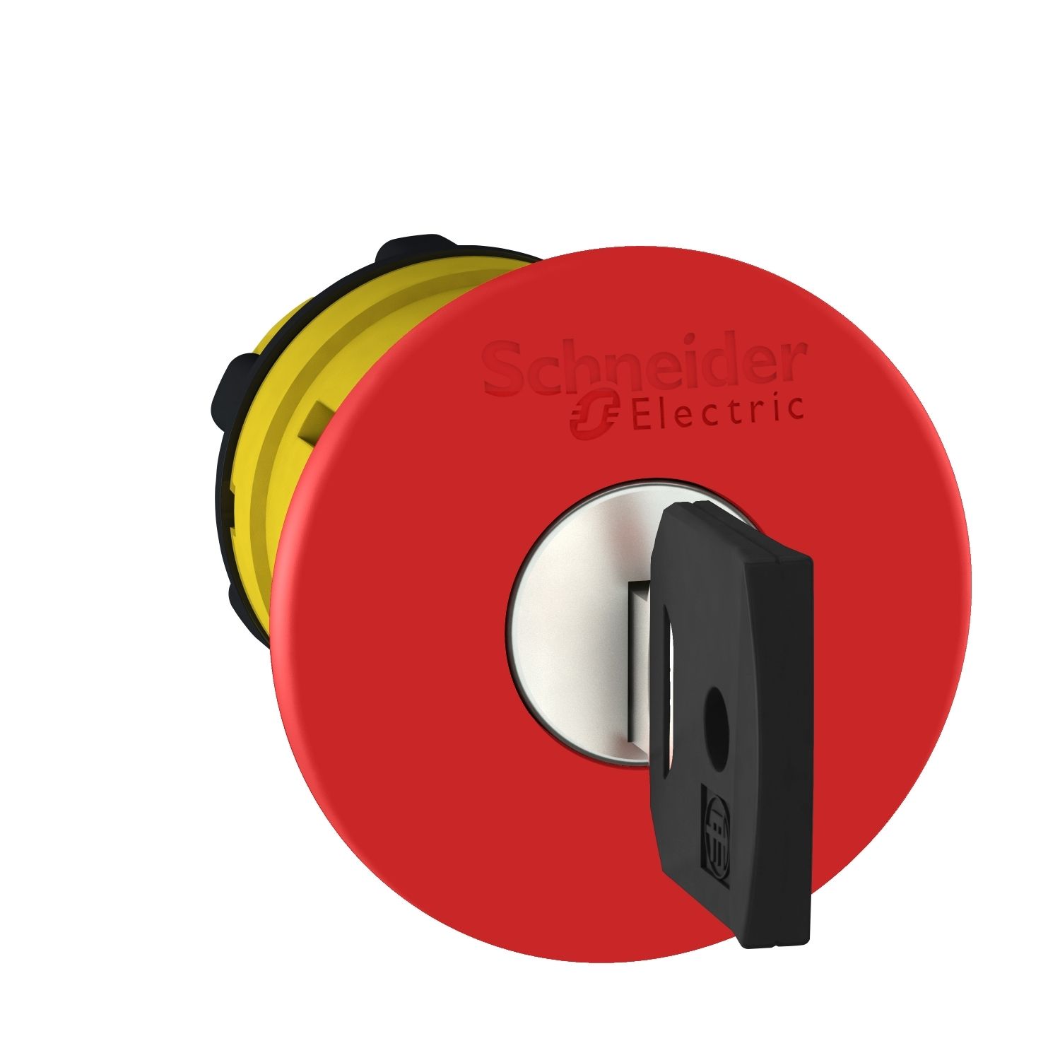 Picture of Emergency stop head, Harmony XB5, switching off, plastic, red mushroom 40mm, 22mm, trigger latching key release
