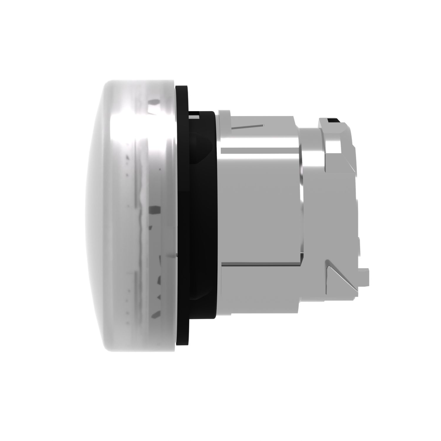 Picture of Head for Pilot light, Harmony XB4, metal, white, 22mm, universal LED, plain lens