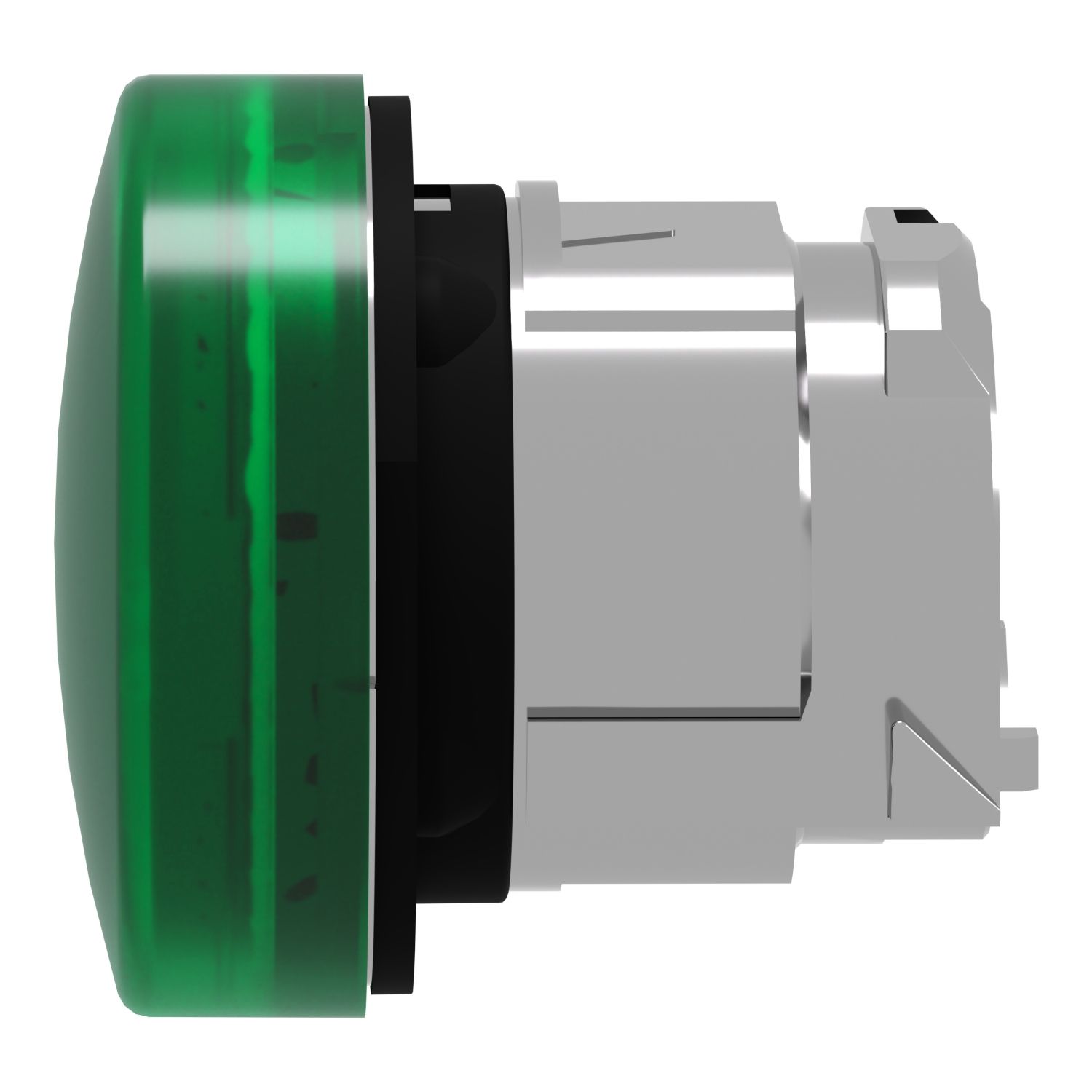 Picture of Head for Pilot light, Harmony XB4, metal, green, 22mm, universal LED, plain lens