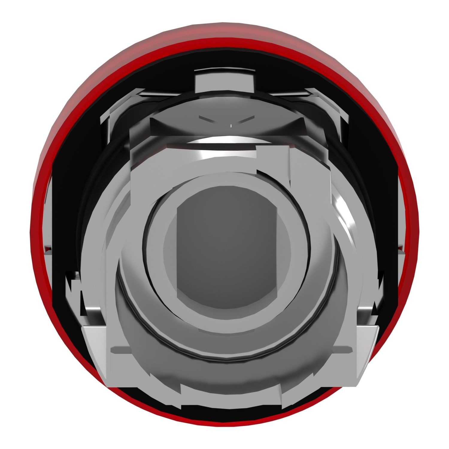Picture of Head for Pilot light, Harmony XB4, metal, red, 22mm, universal LED, plain lens