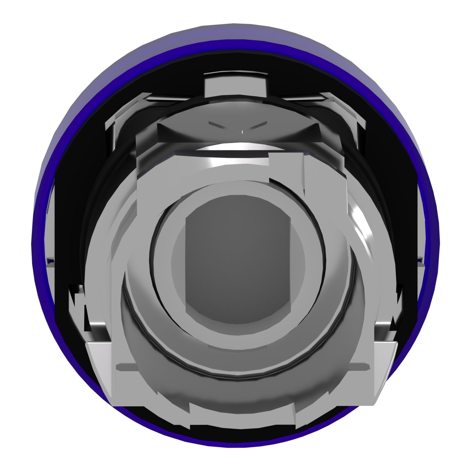 Picture of Head for Pilot light, Harmony XB4, metal, blue, 22mm, universal LED, plain lens