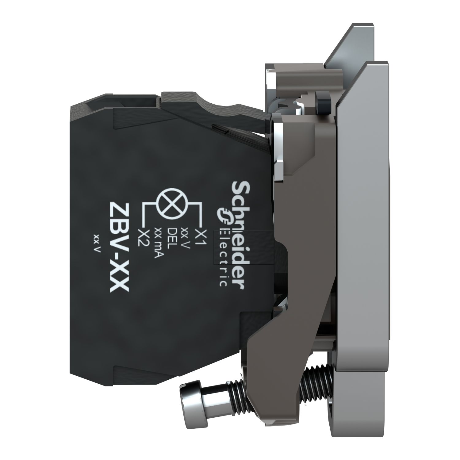 Picture of Light block with body fixing collar, Harmony XB4, metal, for BA9s bulb, lt 250V