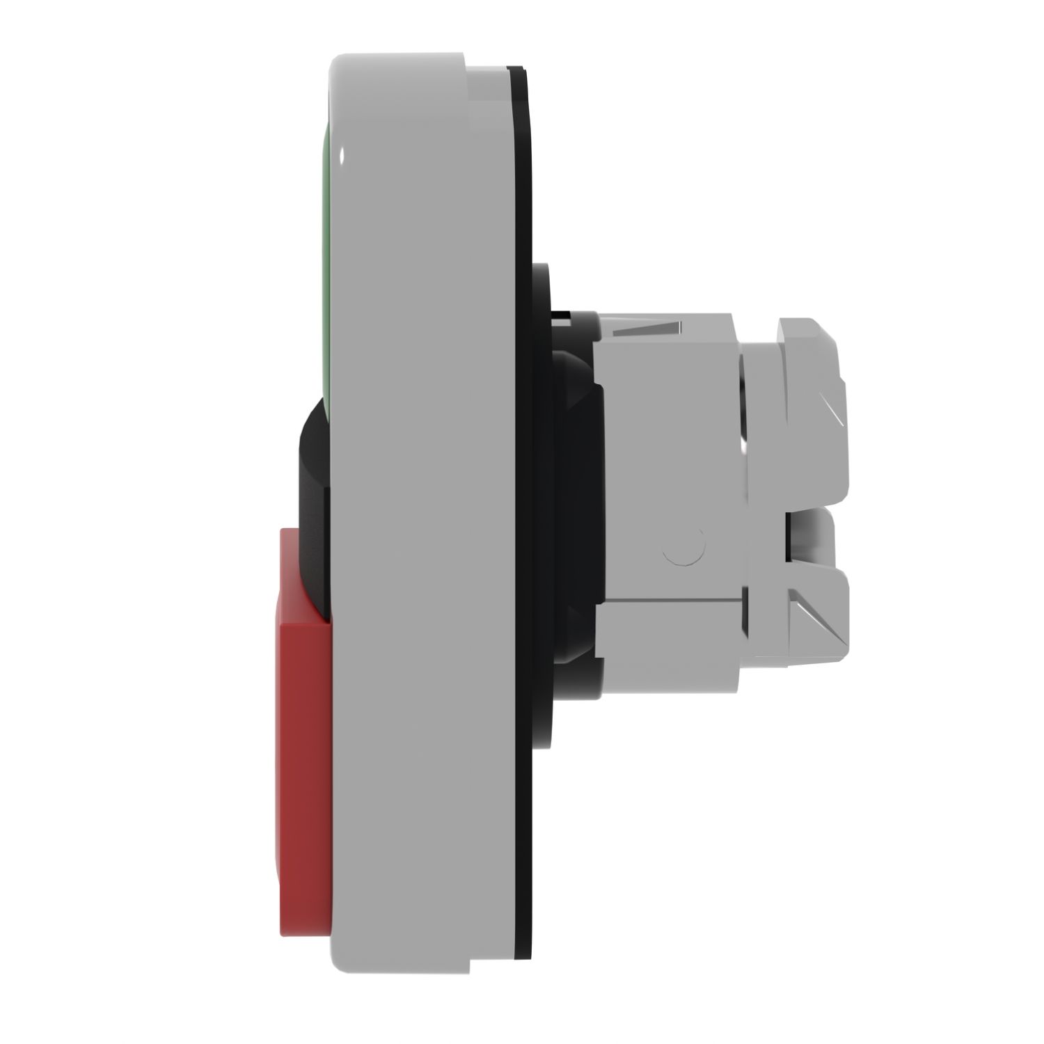 Picture of Head for double headed push button, Harmony XB4, metal, 22mm, 1 green flush marked I + 1 red projecting marked O