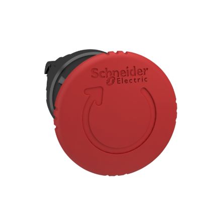 Picture of Emergency stop head, Harmony XB4, switching off, black metal, red mushroom 40mm, 22mm, trigger latching turn to release