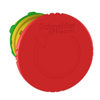 Picture of Emergency stop head, Harmony XB5, switching off, plastic, red mushroom 40mm, 22mm, trigger and latching turn to release