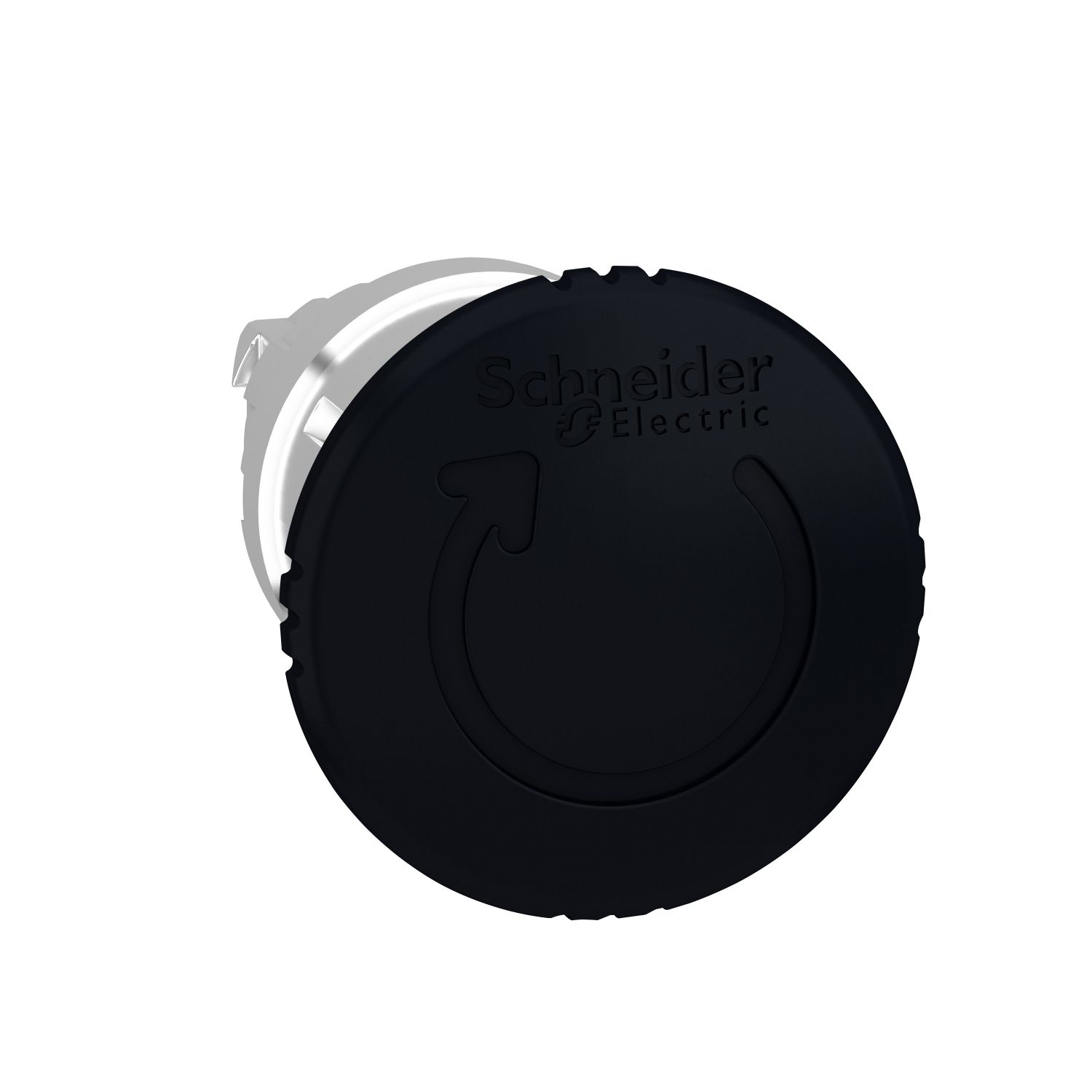Picture of Mushroom push button head 40mm, Harmony XB4, metal, black, 22mm, latching turn realease