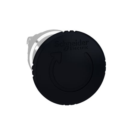 Picture of Mushroom push button head 40mm, Harmony XB4, metal, black, 22mm, latching turn realease
