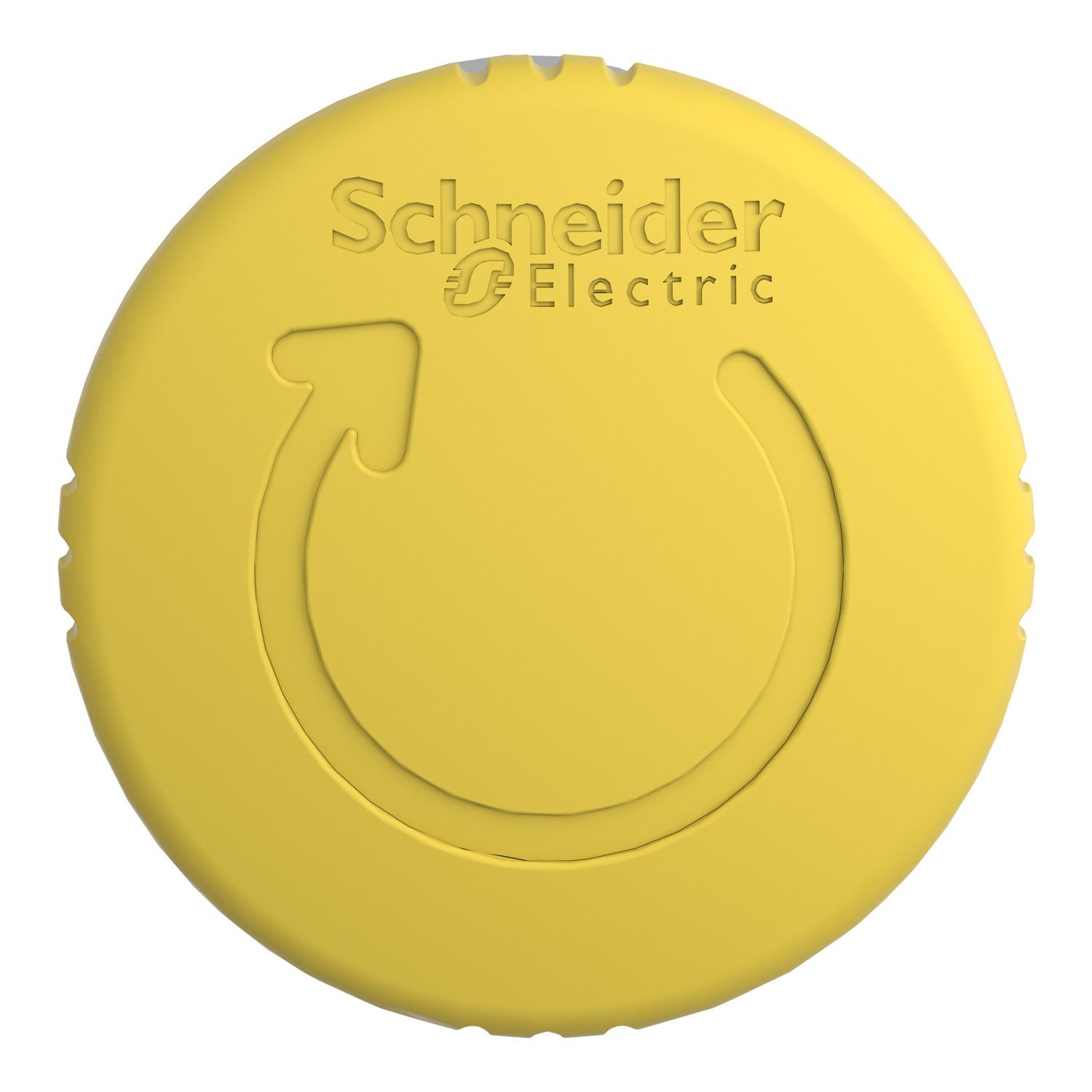 Picture of Head for non illuminated push button, Harmony XB4, Mushroom push button head 40mm, armony XB4, metal, yellow, 22mm, latching turn realease