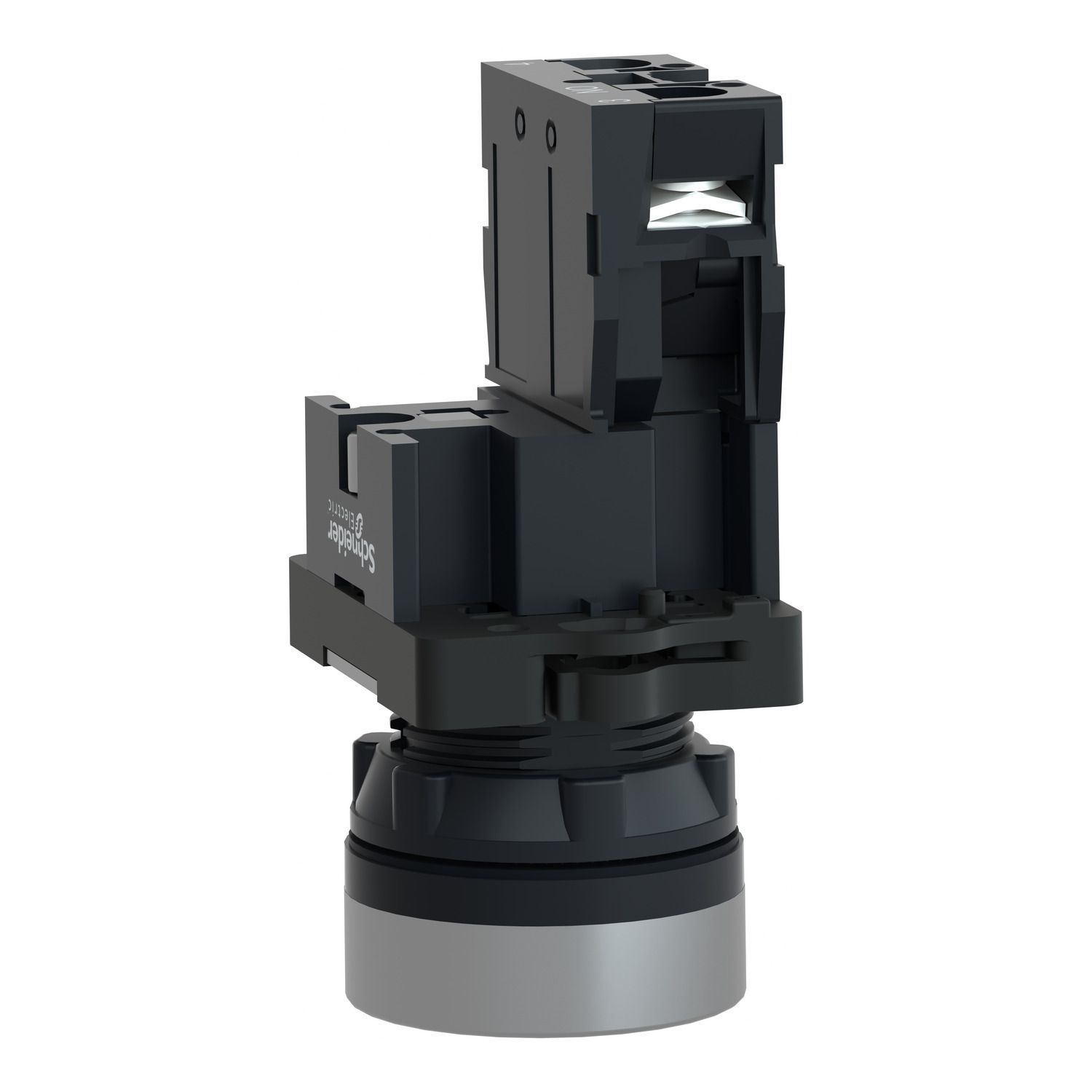Picture of Complete push button, Easy Harmony XA2, plastic, flush, green, 22mm, push push, unmarked, 1NO