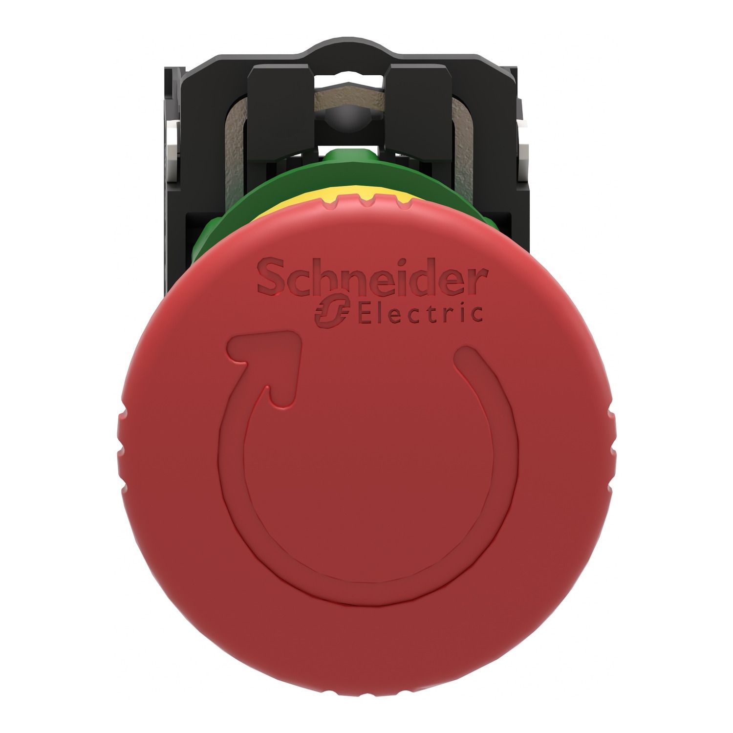Picture of Emergency stop switching off, Harmony XB5, plastic, red mushroom 40mm, 22mm, trigger latching turn to release, 2NC
