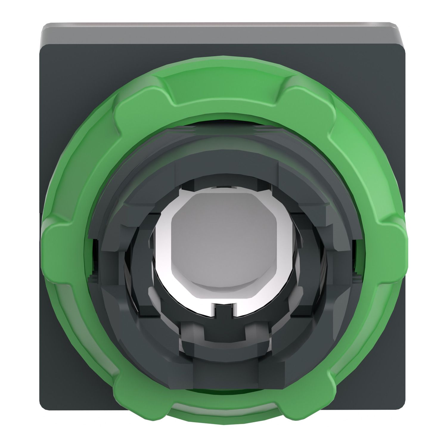 Picture of Head for illuminated push button, Harmony XB5, red square square flush 22mm, universal LED, for insertion of legend