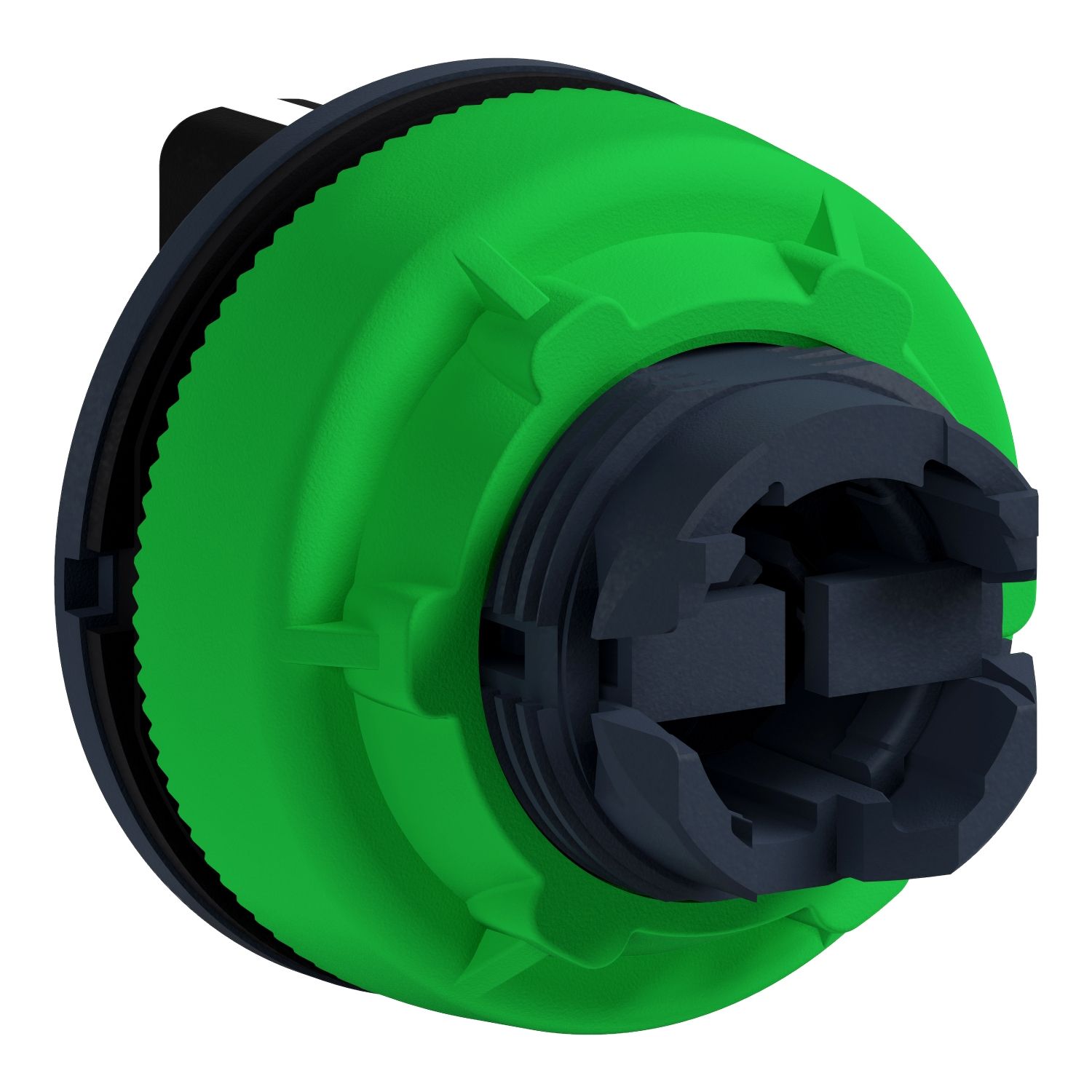 Picture of Head for selector switch, Harmony XB5, Antimicrobial flush mounted selector switch head, plastic, black, 30mm, 3 positions, spring return to center