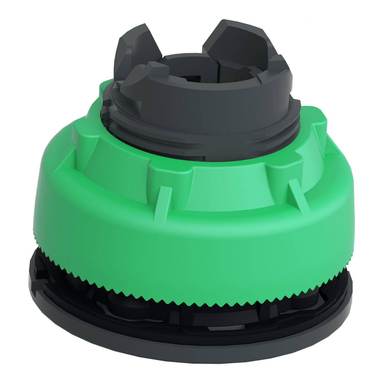 Picture of Head for pilot light, Harmony XB5, antimicrobial, plastic, green, 30mm, universal LED, plain lens