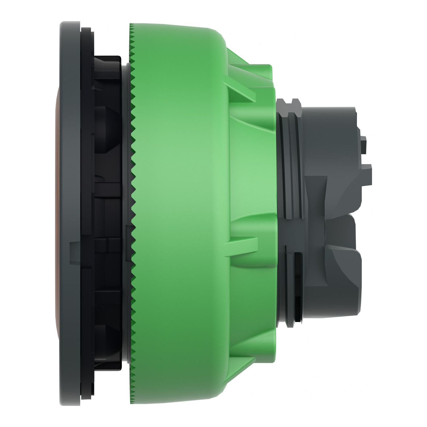 Picture of Head for illuminated push button, Harmony XB5, plastic, orange flush mounted, 30mm, universal LED, illuminated ring