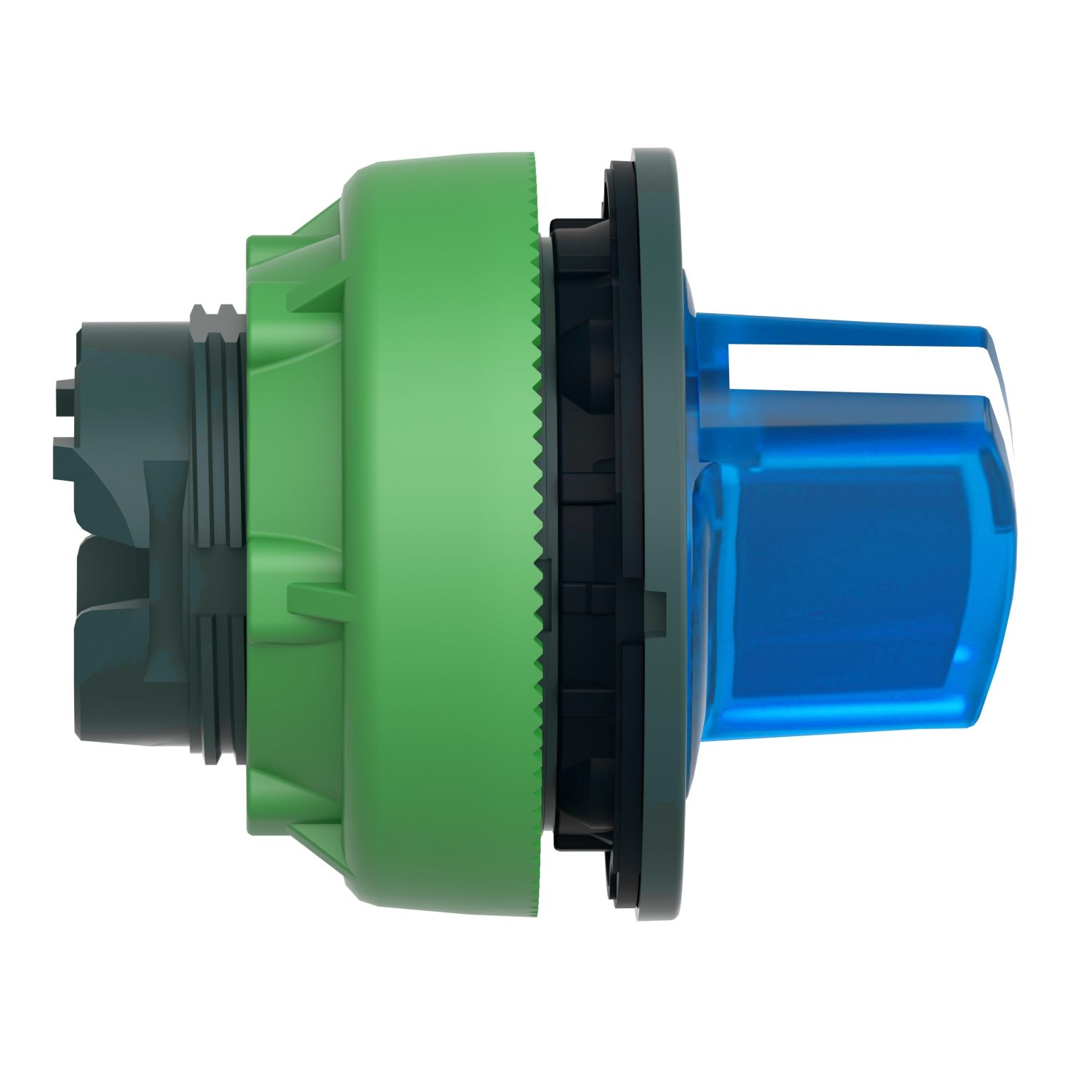Picture of Head for illuminated selector switch, Harmony XB5, plastic, blue handle, universal LED, 2 positions, stay put