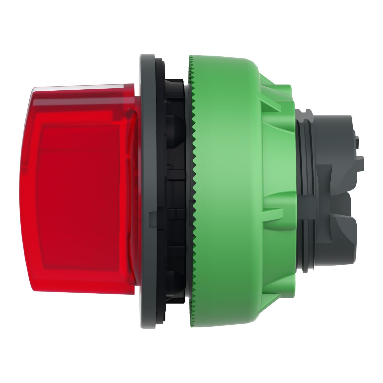 Picture of Head for illuminated selector switch, Harmony XB5, plastic, red handle, flush mounted, universal LED, 3 positions
