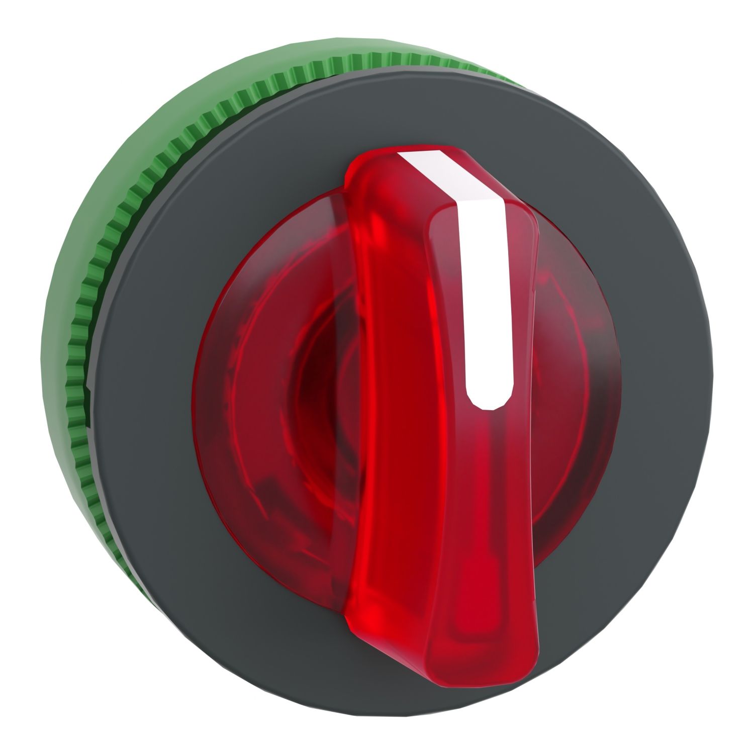 Picture of Head for illuminated selector switch, Harmony XB5, plastic, red handle, universal LED, 3 positions, right to center