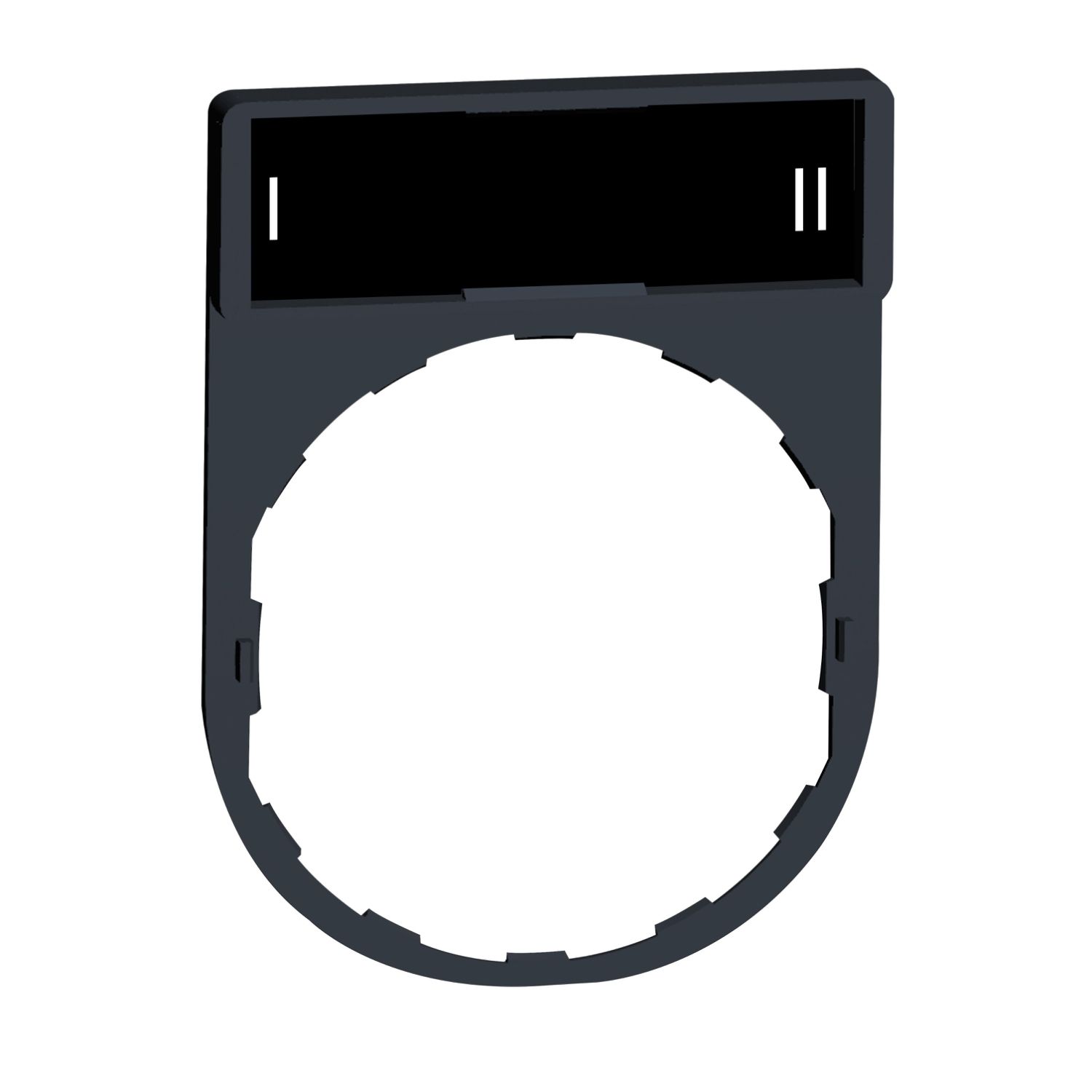 Picture of Legend holder, Harmony XB4, 30 x 40mm, plastic, 8 x 27mm legend, white marked I-II
