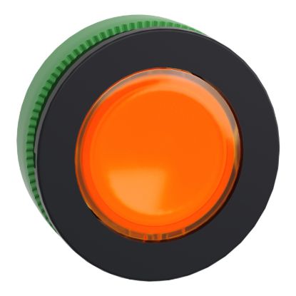 Picture of Head for pilot light, Harmony XB5, antimicrobial, plastic, orange, 30mm, universal LED, plain lens