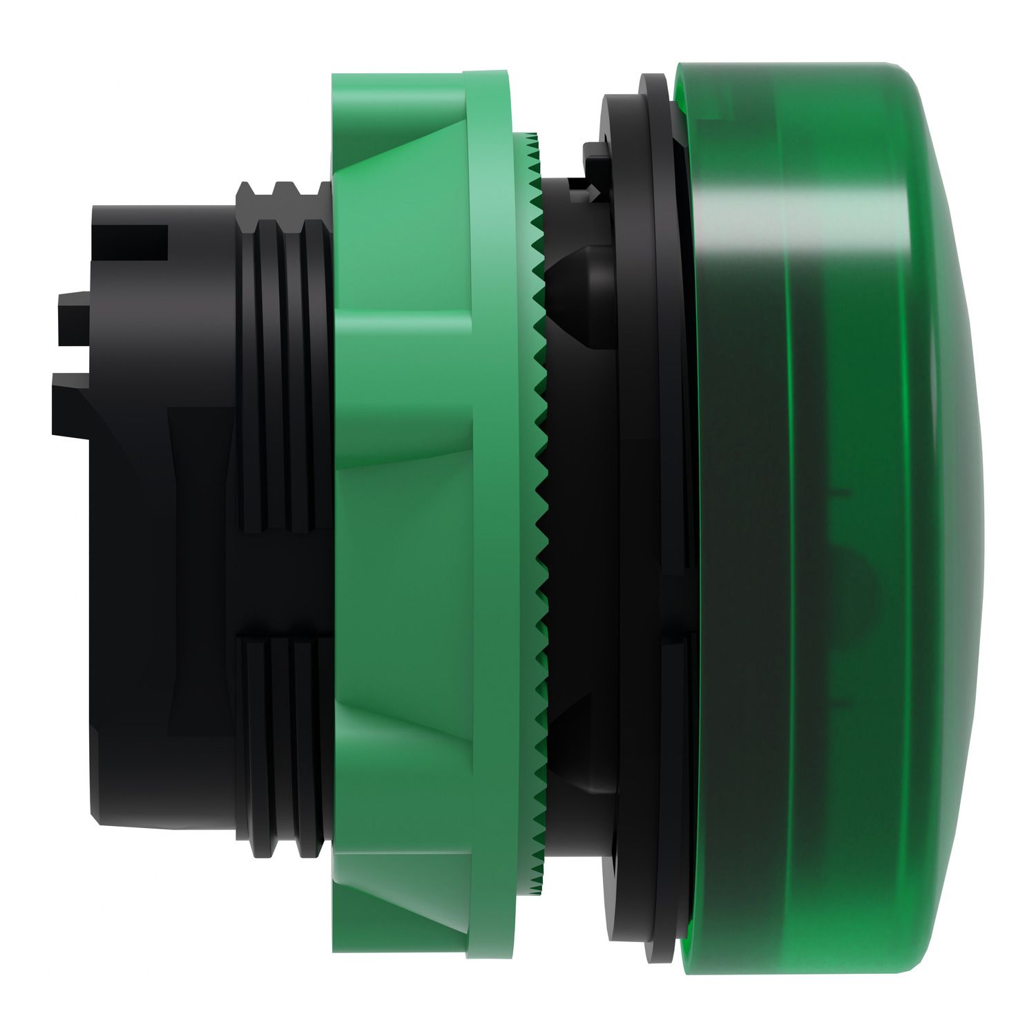 Picture of Head for pilot light, Harmony XB5, green, 22mm, with grooved lens, universal LED