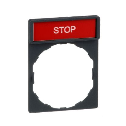 Picture of Legend holder 30x40mm, Harmony XB4, plastic, with legend 8x27mm, marked STOP