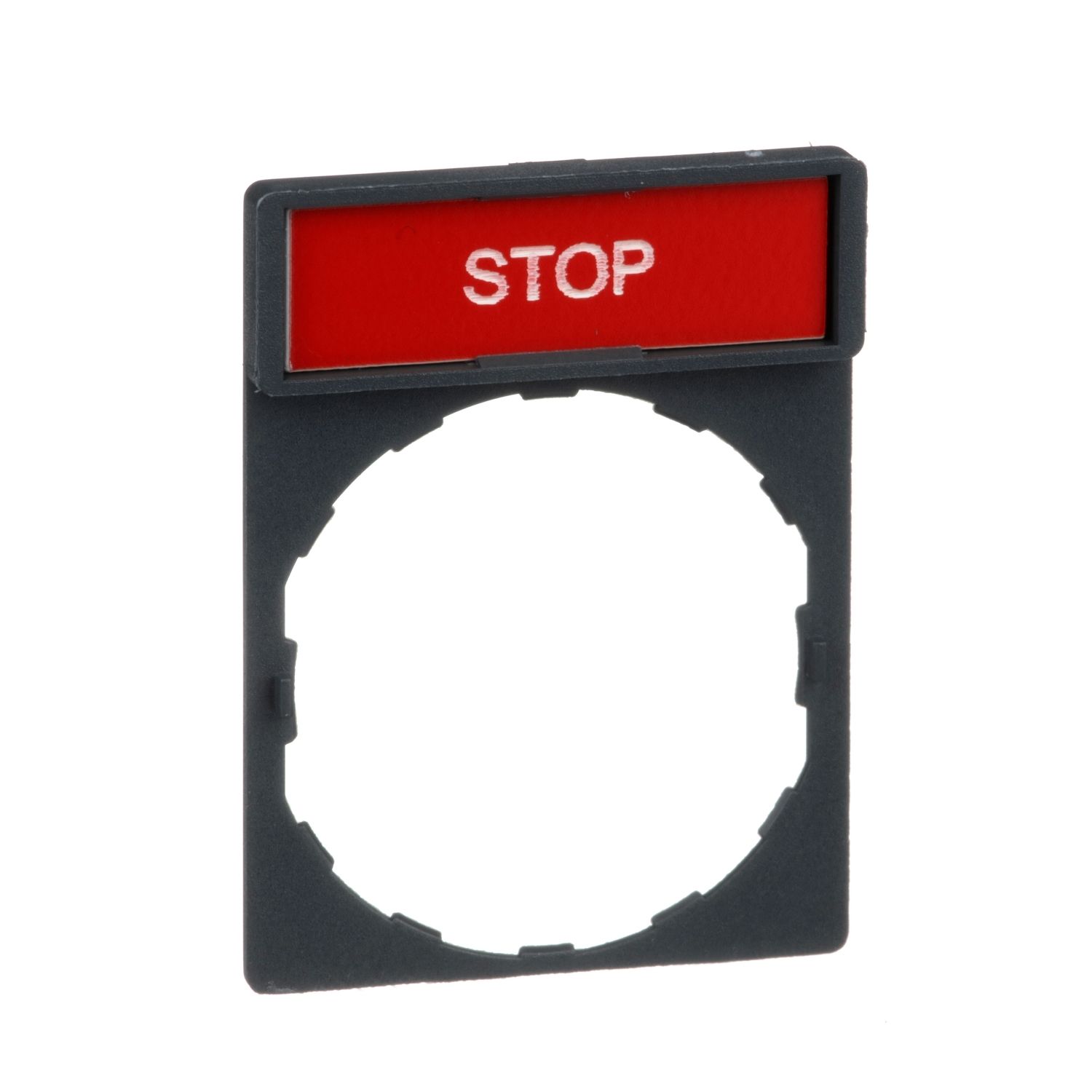 Picture of Legend holder 30x40mm, Harmony XB4, plastic, with legend 8x27mm, marked STOP