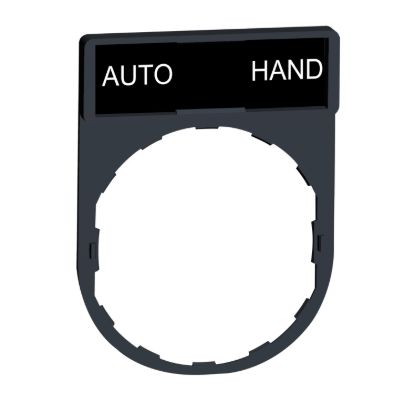 Picture of Legend holder, Harmony XB4, 30 x 40mm, plastic, 8 x 27mm legend, white marked AUTO-HAND