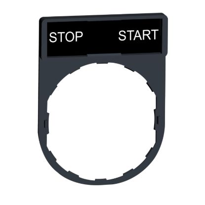Picture of Legend holder, Harmony XB4, 30 x 40mm, plastic, 8 x 27mm legend, white marked STOP-START