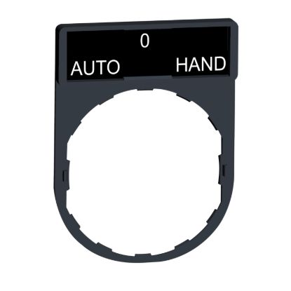 Picture of Legend holder, Harmony XB4, 30 x 40mm, plastic, 8 x 27mm legend, white marked AUTO-O-HAND
