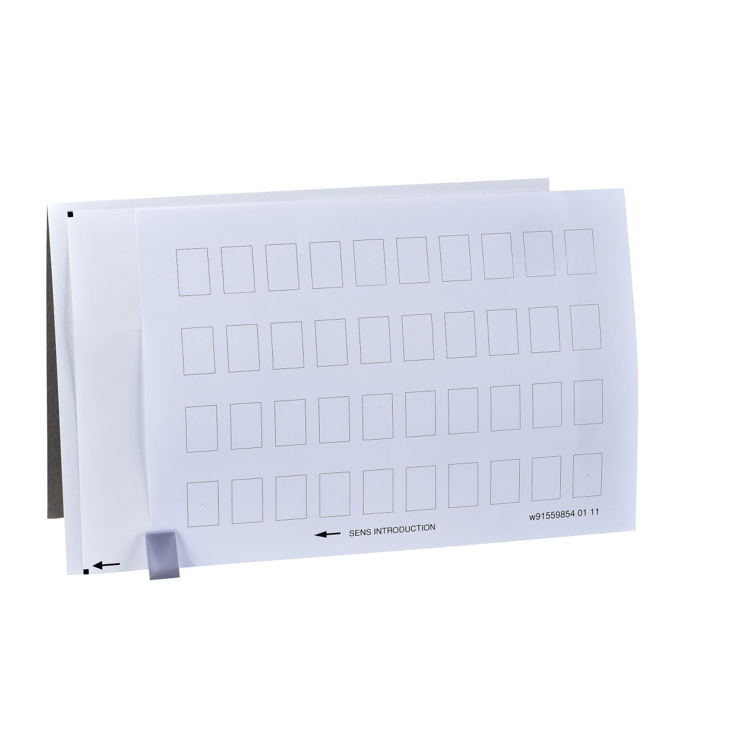 Picture of Sheet of 40 legends, Harmony XB4, unmarked,  18 x 27mm for legend holder 30 x 50mm