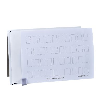 Picture of Sheet of 40 legends, Harmony XB4, unmarked,  18 x 27mm for legend holder 30 x 50mm