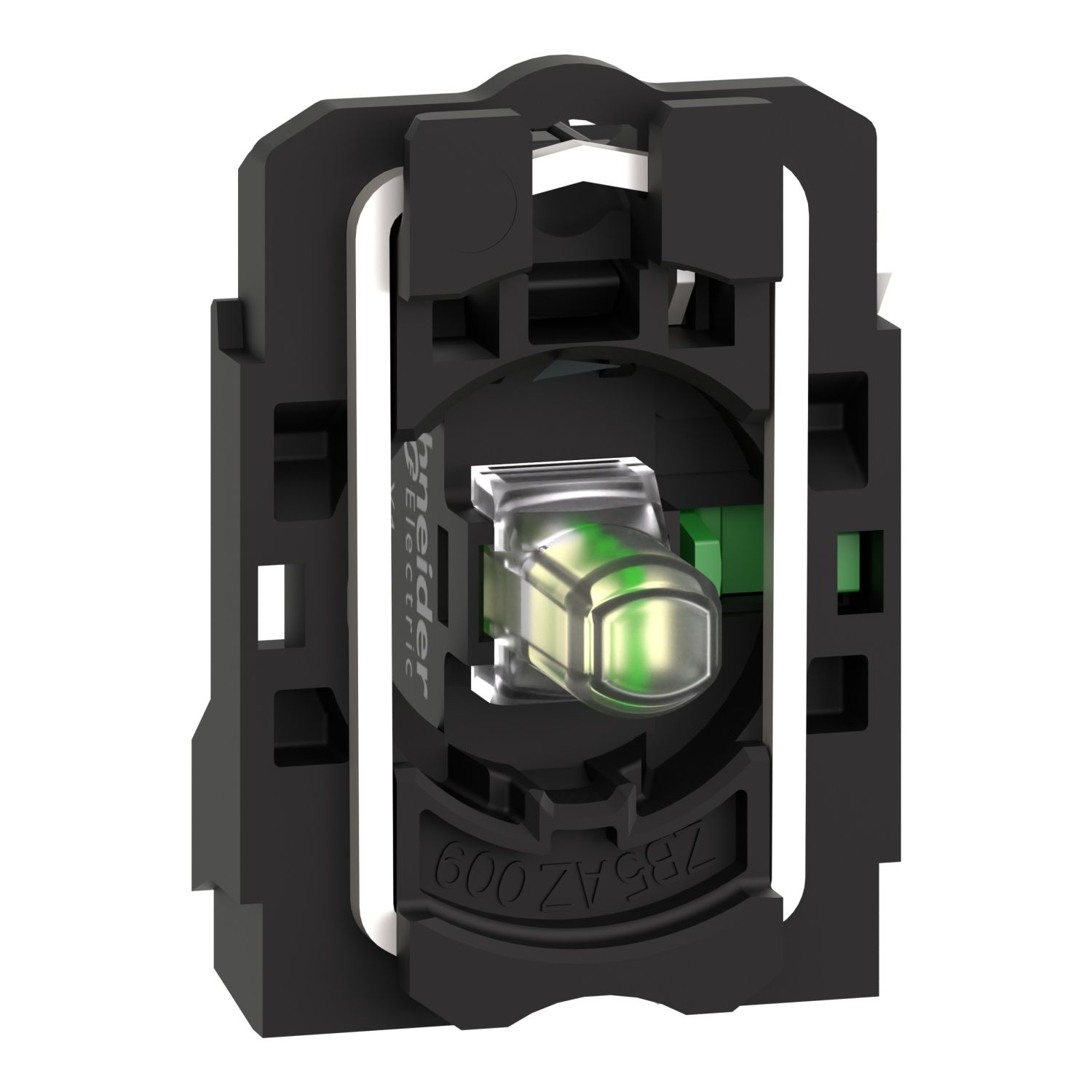 Picture of Complete body/contact assembly and light block, Harmony XB5, XB4, with body/fixing collar, universal LED, 110...120V, 1NO