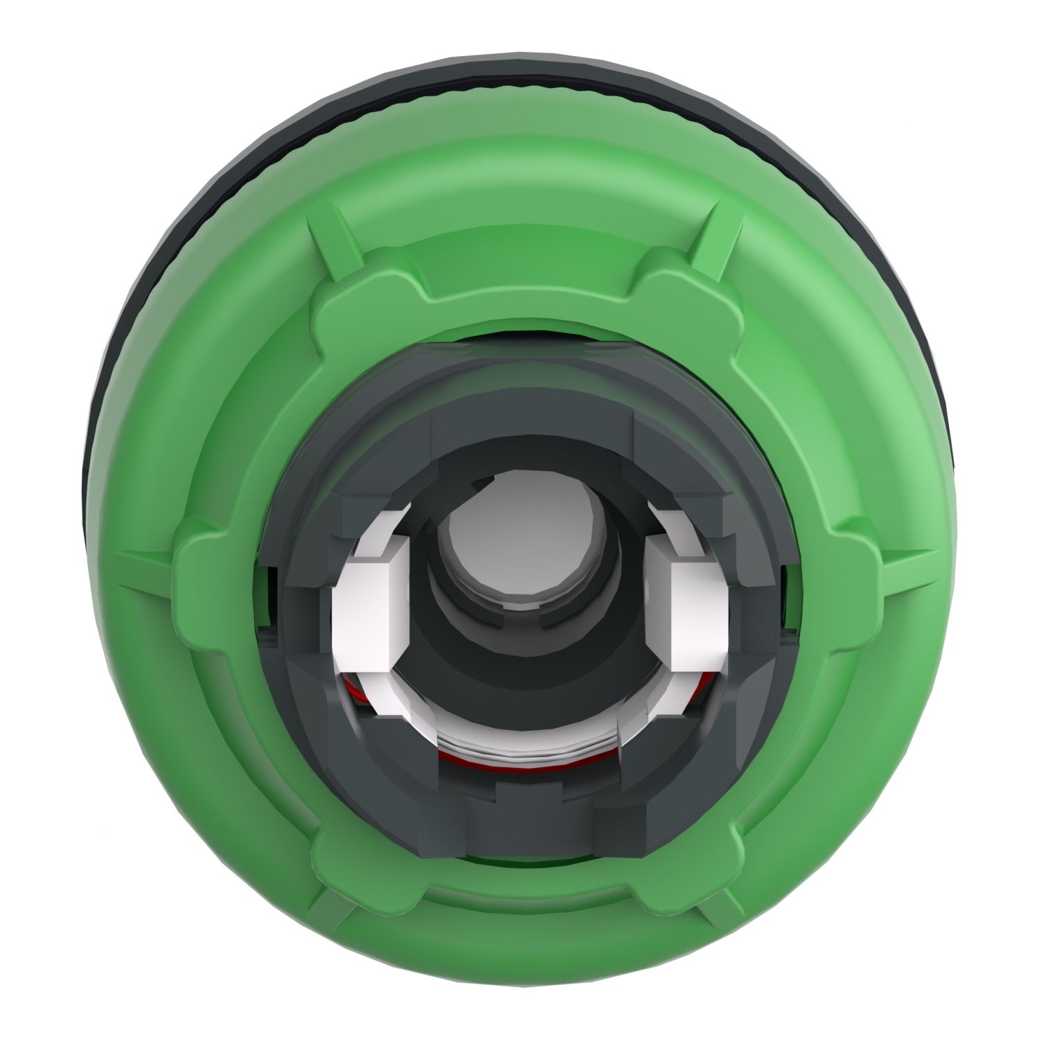 Picture of Head for illuminated selector switch, Harmony XB5, plastic, red handle, universal LED, 2 positions, spring return