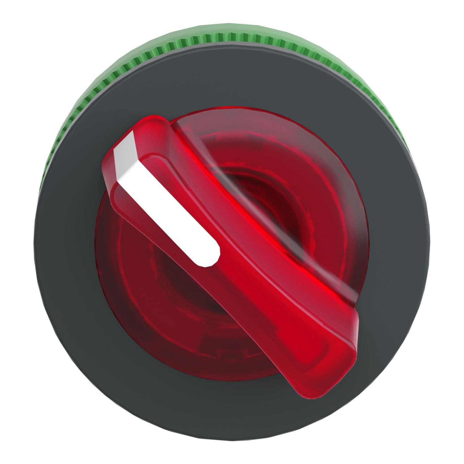 Picture of Head for illuminated selector switch, Harmony XB5, plastic, red handle, universal LED, 2 positions, spring return