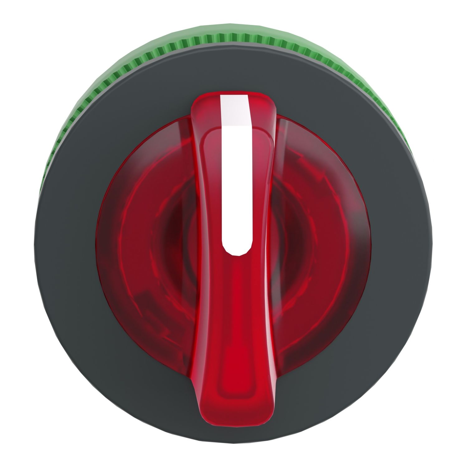 Picture of Head for illuminated selector switch, Harmony XB5, plastic, red handle, universal LED, 3 positions, left to center