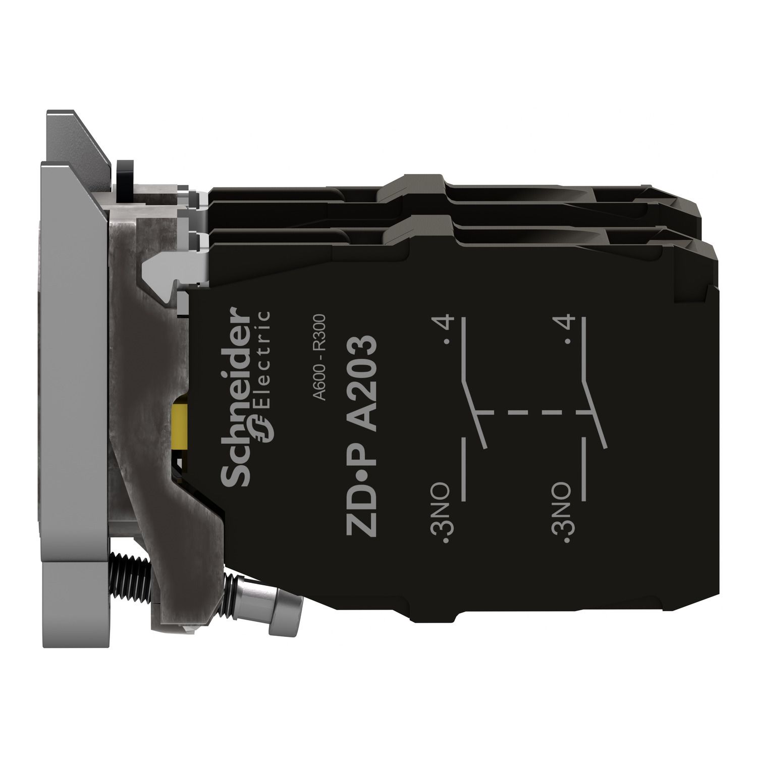 Picture of Contact block with body fixing collar for 4 direction joystick controller, Harmony XB4