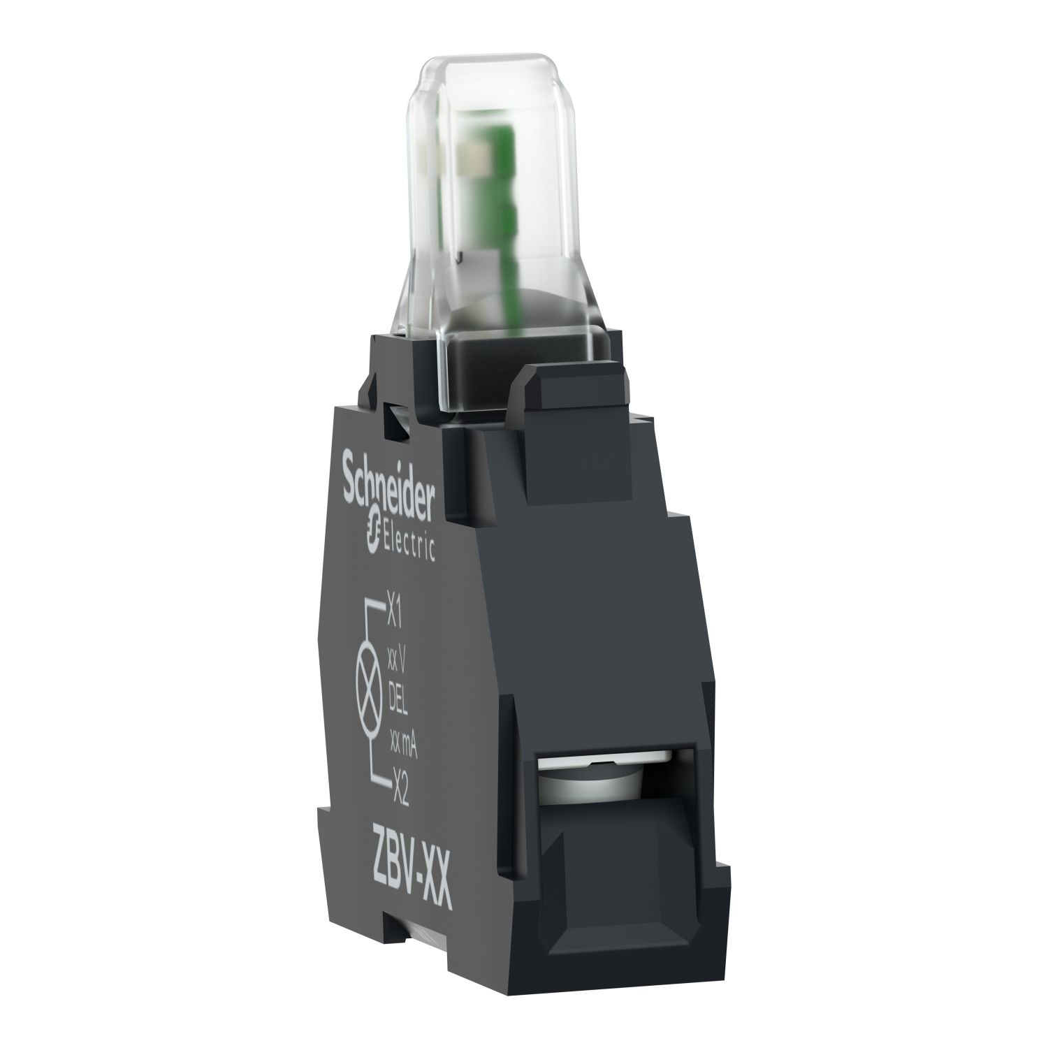 Picture of Light block, Harmony XB4 XB5, white, for head 22mm, universal LED, screw clamp terminals, 12V AC DC