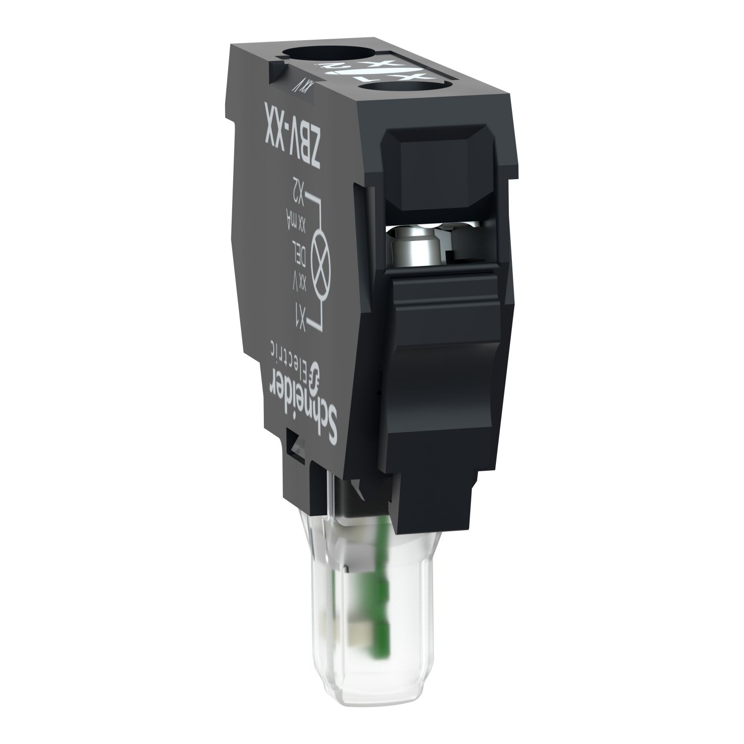 Picture of Light block, Harmony XB4 XB5, white, for head 22mm, universal LED, screw clamp terminals, 12V AC DC