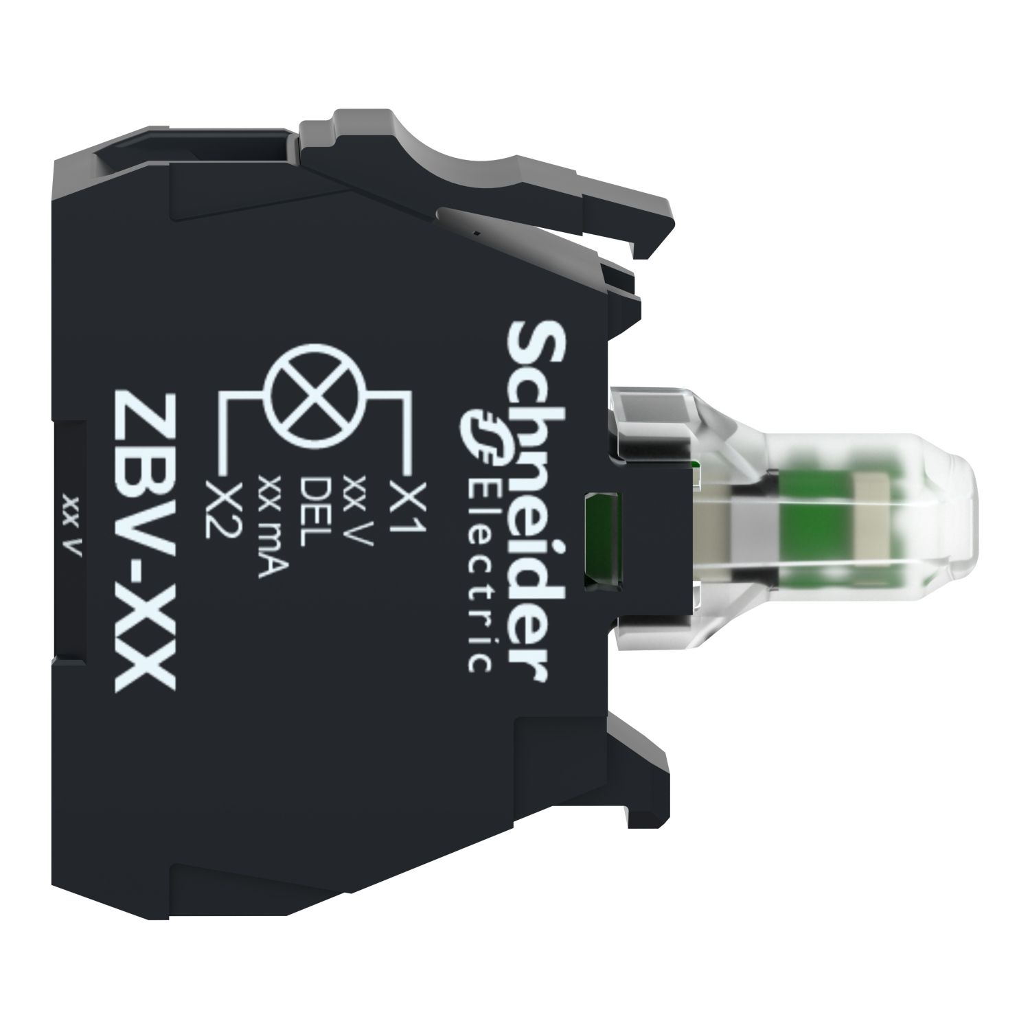 Picture of Light block, Harmony XB4 XB5, white, for head 22mm, universal LED, screw clamp terminals, 12V AC DC