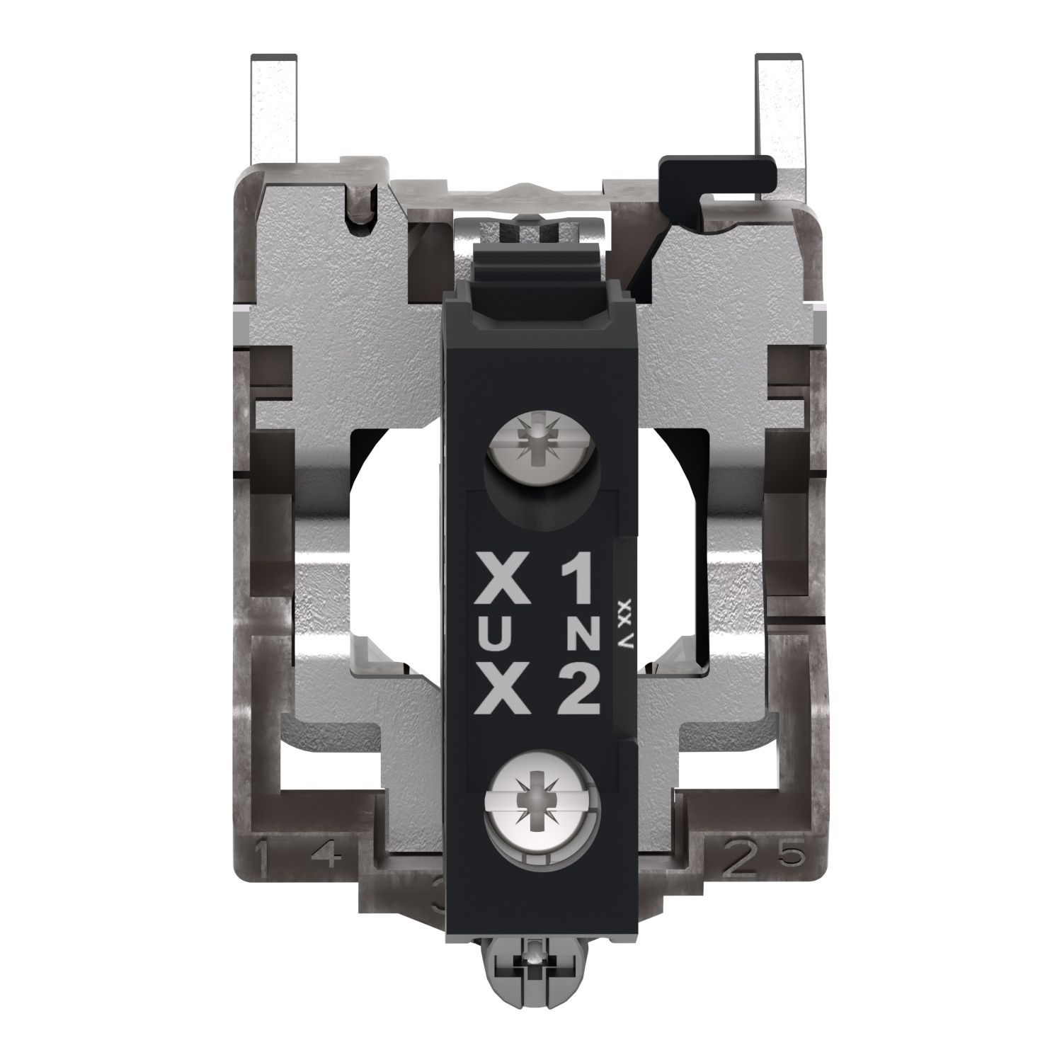 Picture of Complete body light block assembly, Harmony XB4, metal, universal LED, body fixing collar, 24...120V AC DC