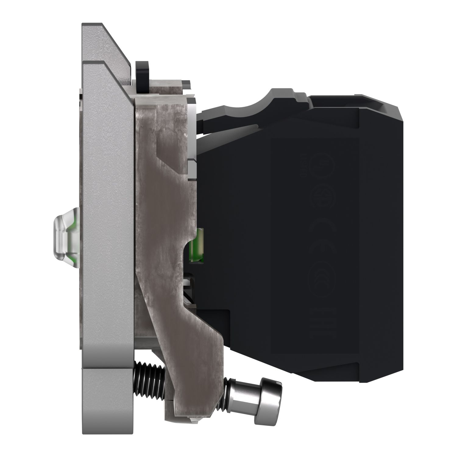 Picture of Complete body light block assembly, Harmony XB4, metal, universal LED, body fixing collar, 24...120V AC DC